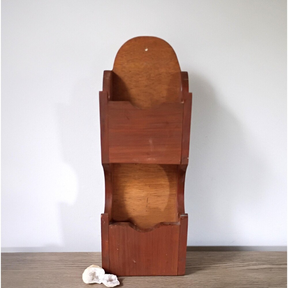 Vintage Wood Mail Organizer Entryway Organizer Wooden Bill Letter Wall Mount